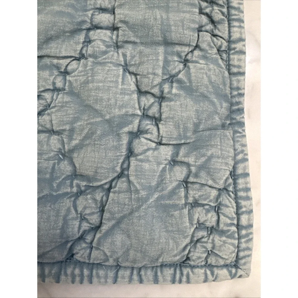 Pottery Barn King Sham Cocoon Voile Diamond Quilted 100% Cotton